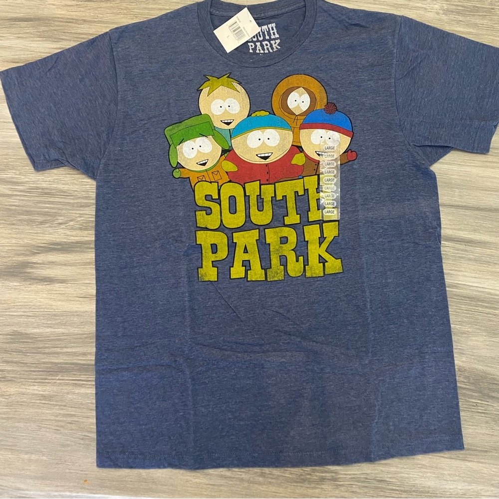 NWT Men’s South Park T-shirt 60% Cotton 40% Polyester Navy Heather Size Large